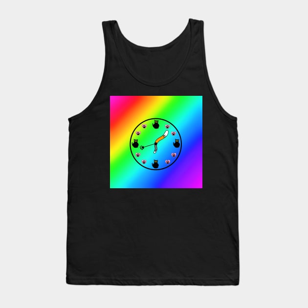 Rainbow kitty clock Tank Top by MelanieJeyakkumar